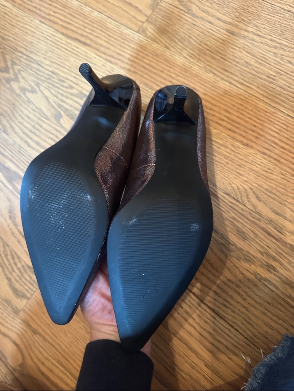 Calvin Klein Women's Metallic Bronze Pointed-Toe Pumps - Picture 3 of 4